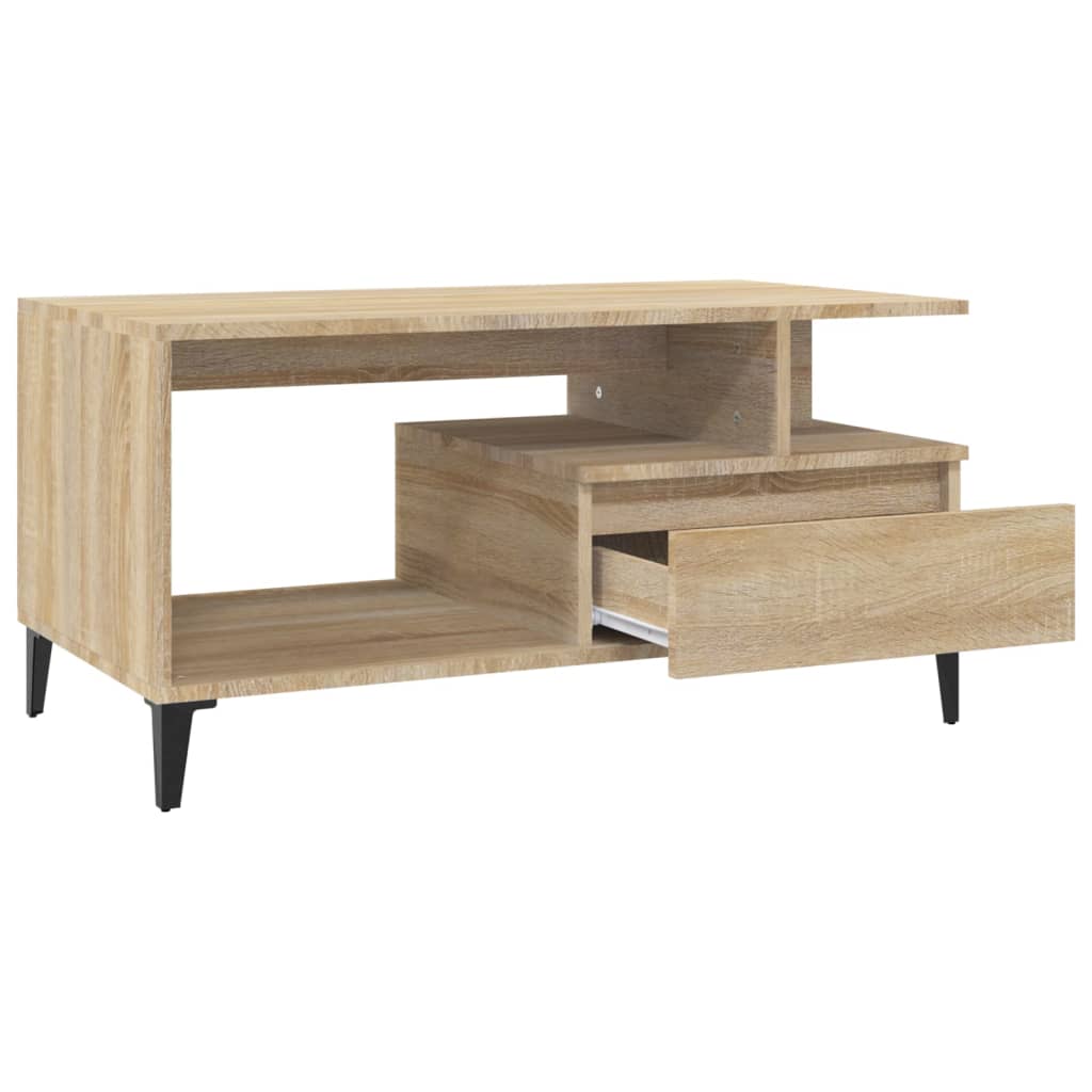 Table basse chêne Sonoma 90x49x45 cm en bois