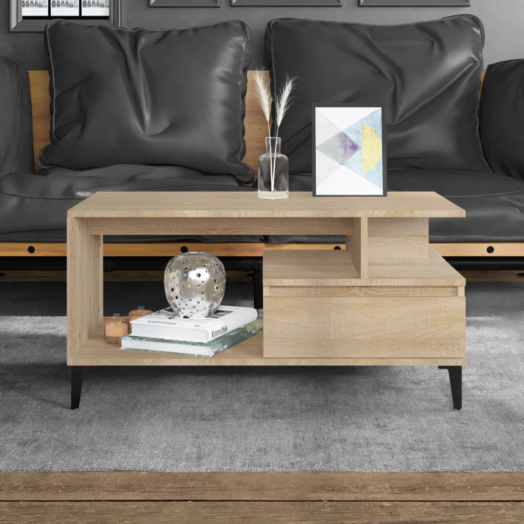 Table basse chêne Sonoma 90x49x45 cm en bois