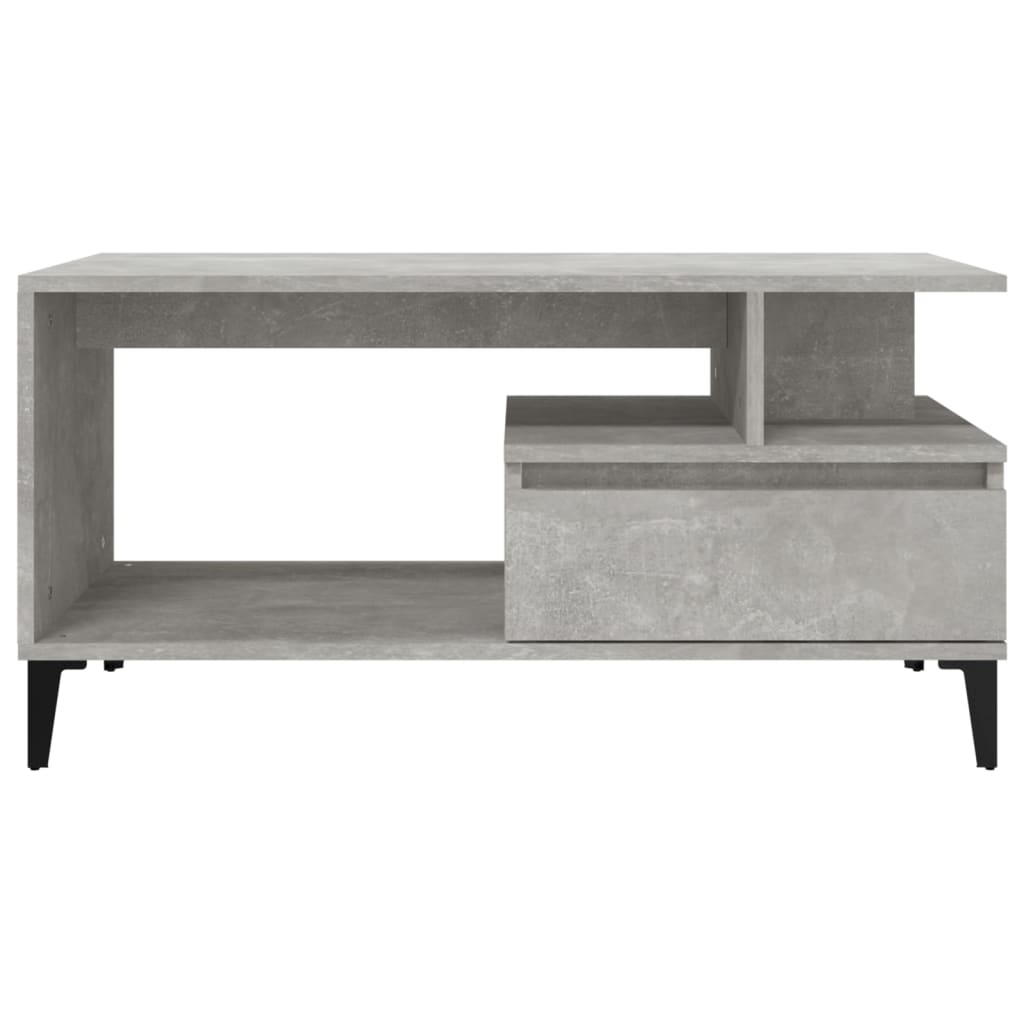 Table basse gris béton 90x49x45 cm en bois