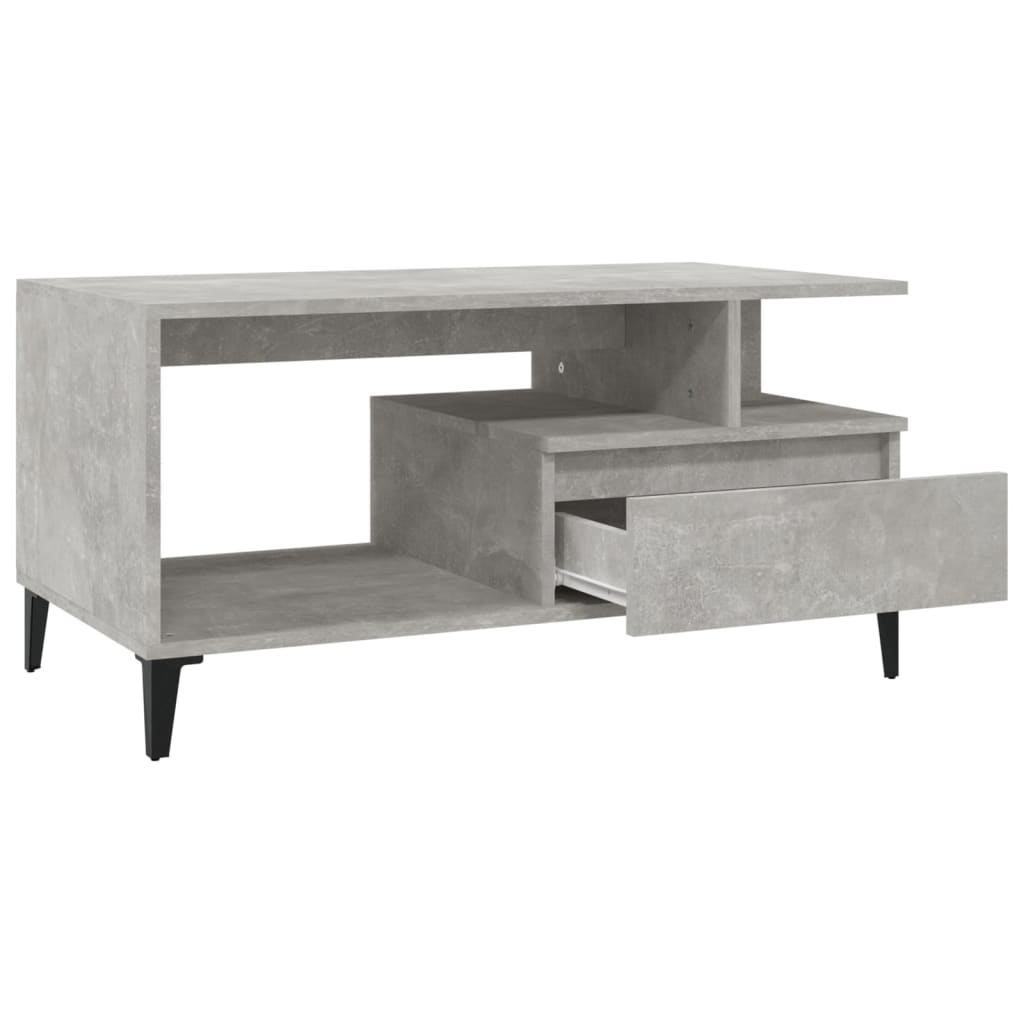 Table basse gris béton 90x49x45 cm en bois