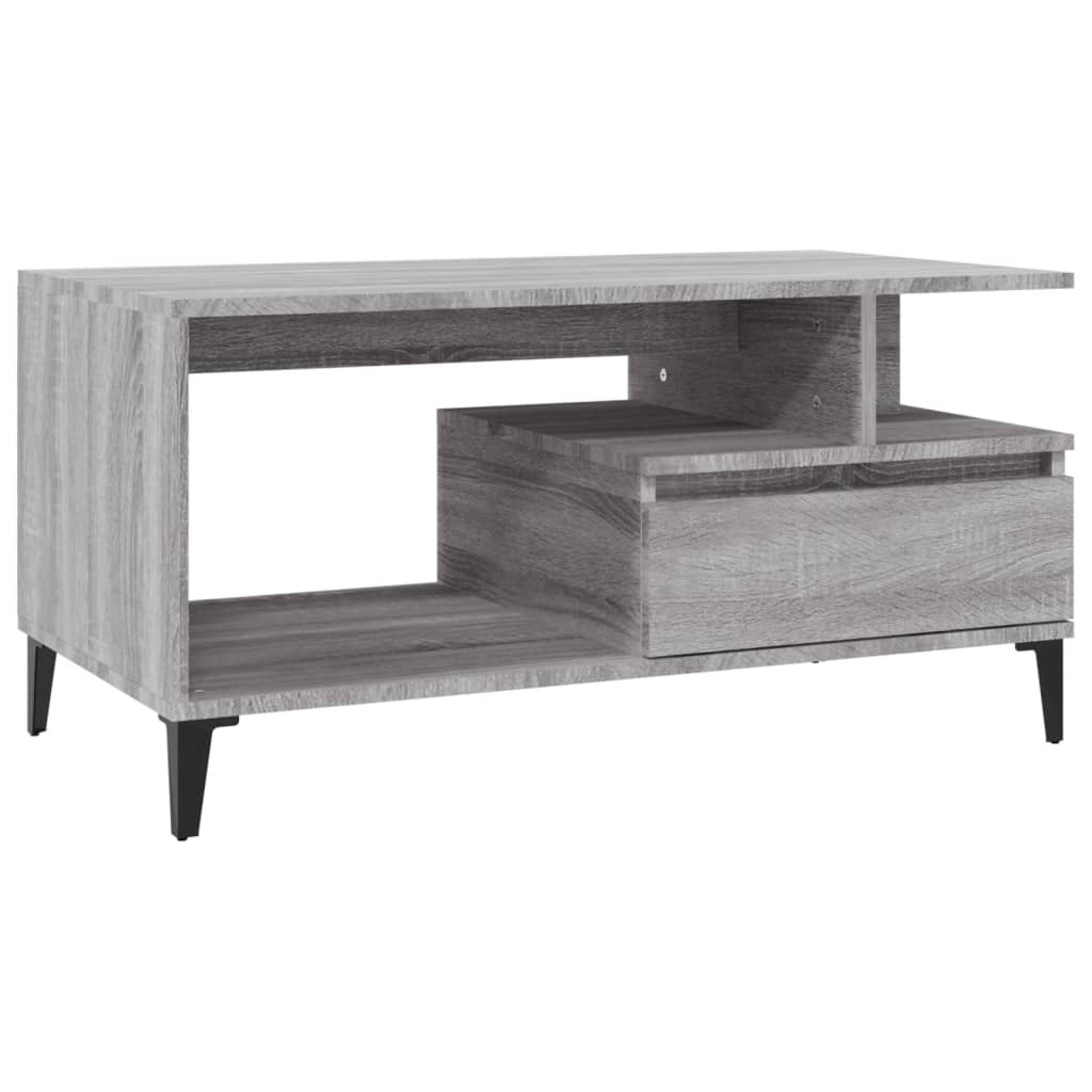 Table basse Sonoma grise 90x49x45 cm en bois