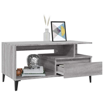Couchtisch Grau Sonoma 90x49x45 cm Holzwerkstoff