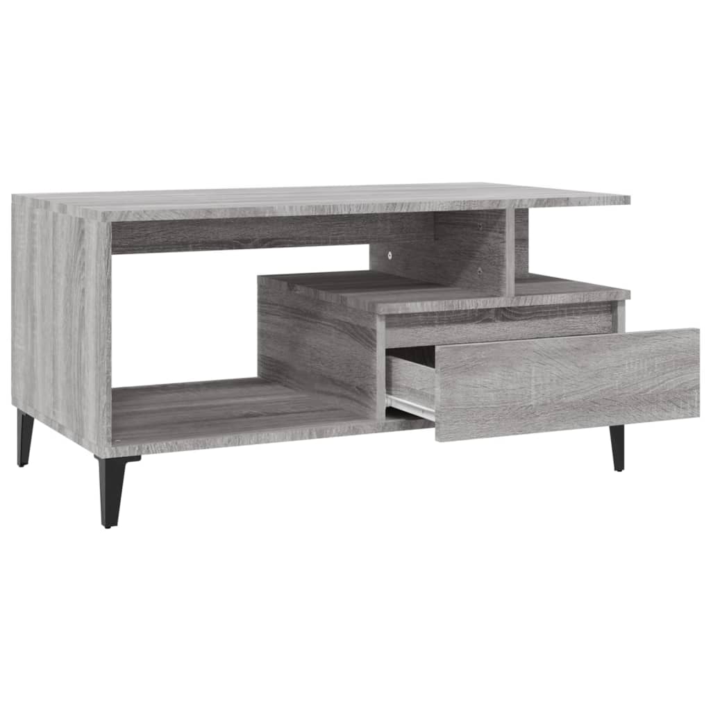 Table basse Sonoma grise 90x49x45 cm en bois