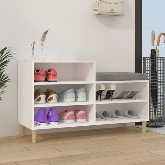 Étagère à chaussures blanc 102x36x60 cm en bois