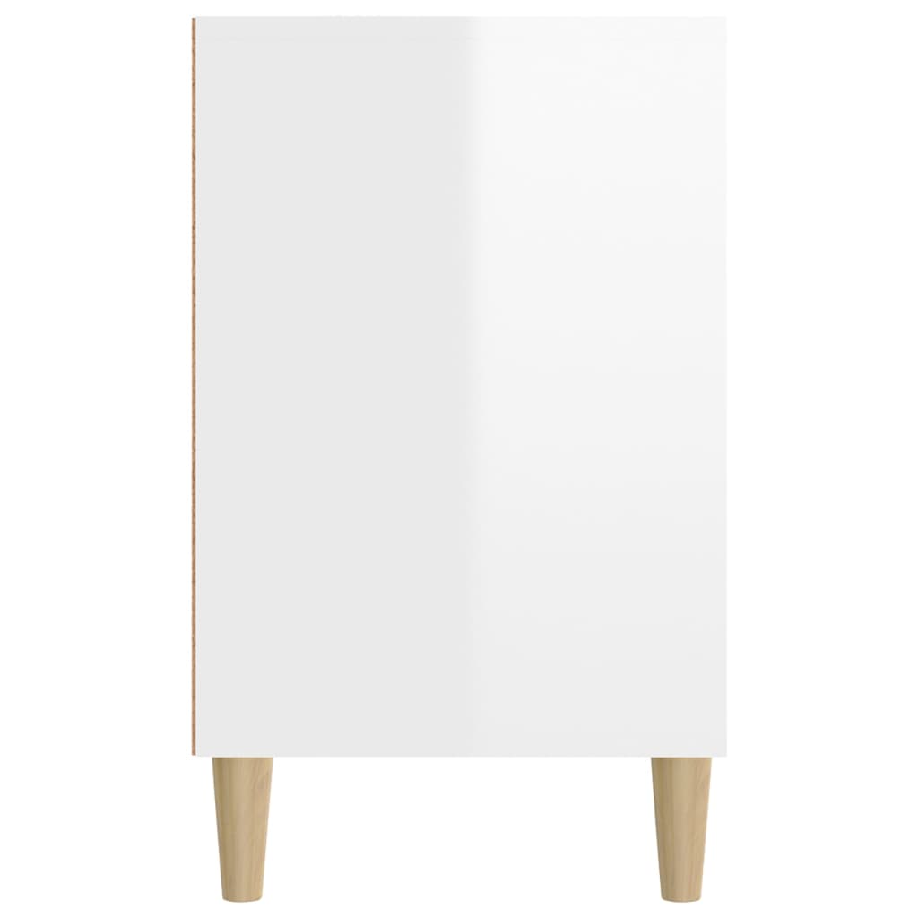 Étagère à chaussures blanc brillant 102x36x60 cm en bois