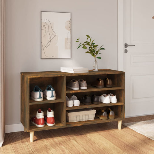 Shoe rack smoked oak 102x36x60 cm wood material