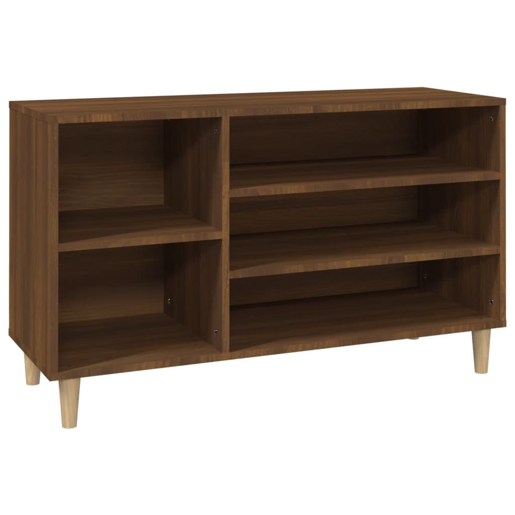 Étagère à chaussures aspect chêne marron 102x36x60 cm en bois