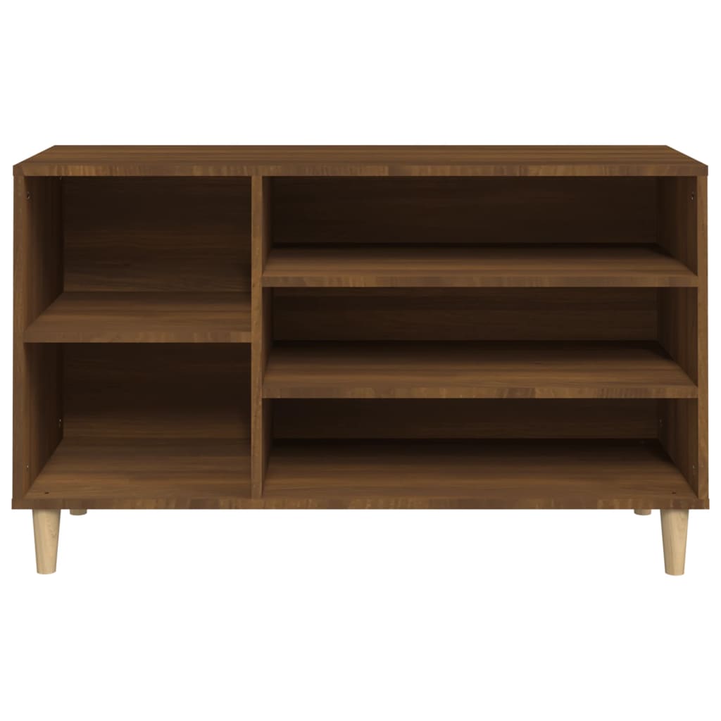 Étagère à chaussures aspect chêne marron 102x36x60 cm en bois