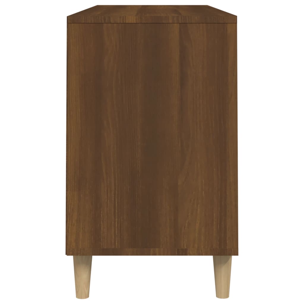Étagère à chaussures aspect chêne marron 102x36x60 cm en bois