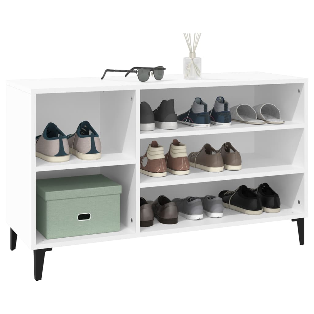 Étagère à chaussures blanc 102x36x60 cm en bois