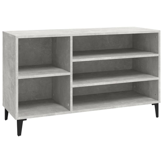 Étagère à chaussures gris béton 102x36x60 cm en bois