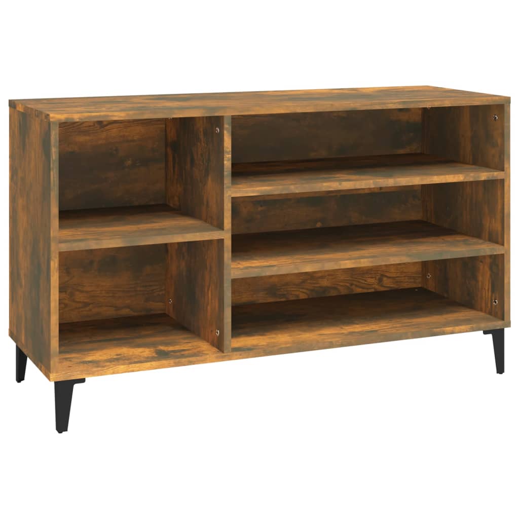 Shoe rack smoked oak 102x36x60 cm wood material