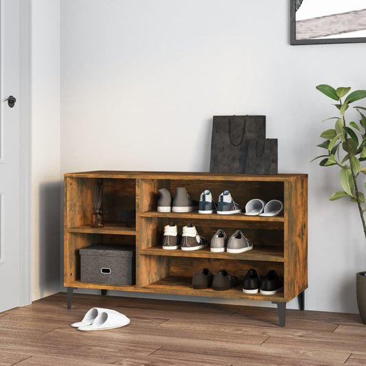 Shoe rack smoked oak 102x36x60 cm wood material