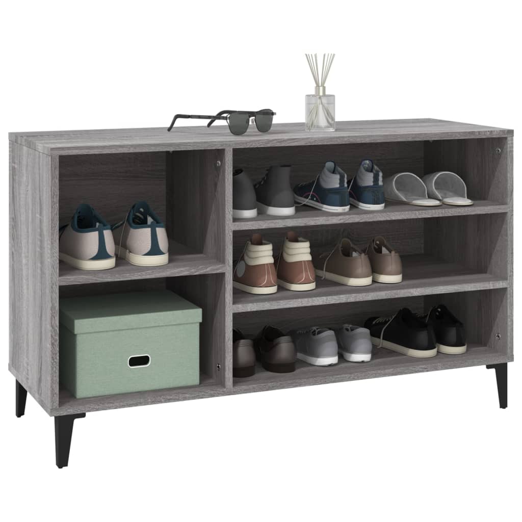 Étagère à chaussures gris Sonoma 102x36x60 cm en bois