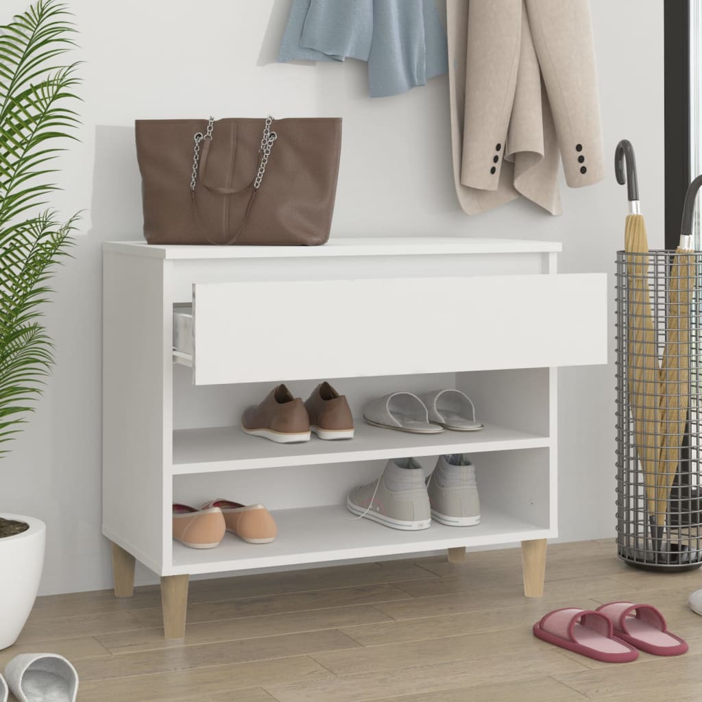 Étagère à chaussures blanc 70x36x60 cm en bois