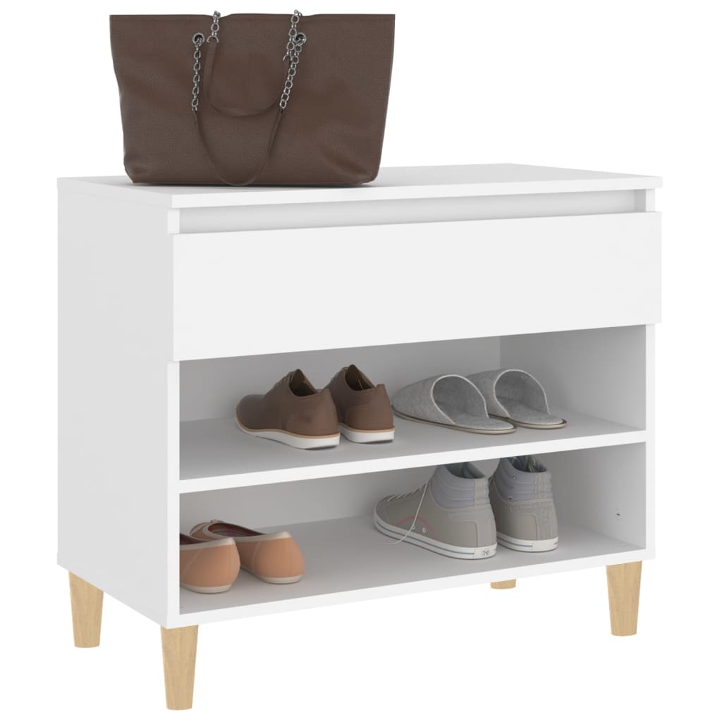 Étagère à chaussures blanc 70x36x60 cm en bois