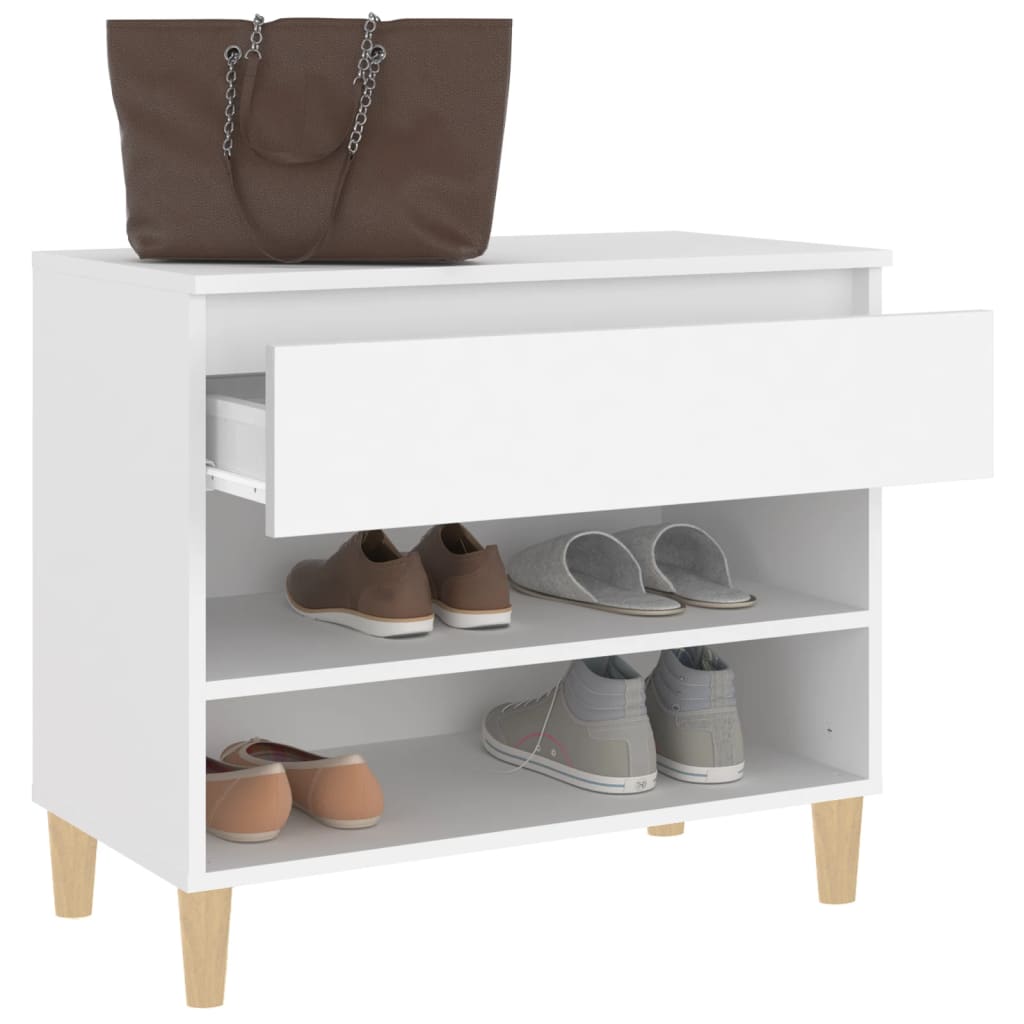 Étagère à chaussures blanc 70x36x60 cm en bois