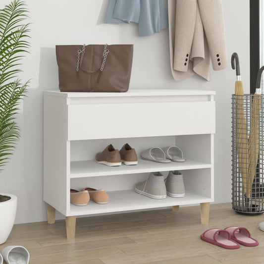Étagère à chaussures blanc 70x36x60 cm en bois