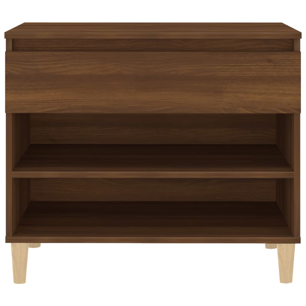 Étagère à chaussures aspect chêne marron 70x36x60 cm en bois