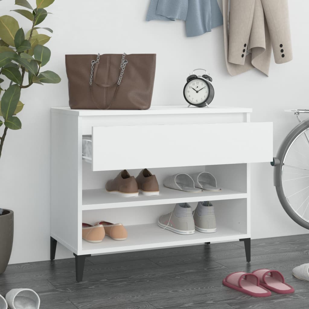 Étagère à chaussures blanc 70x36x60 cm en bois