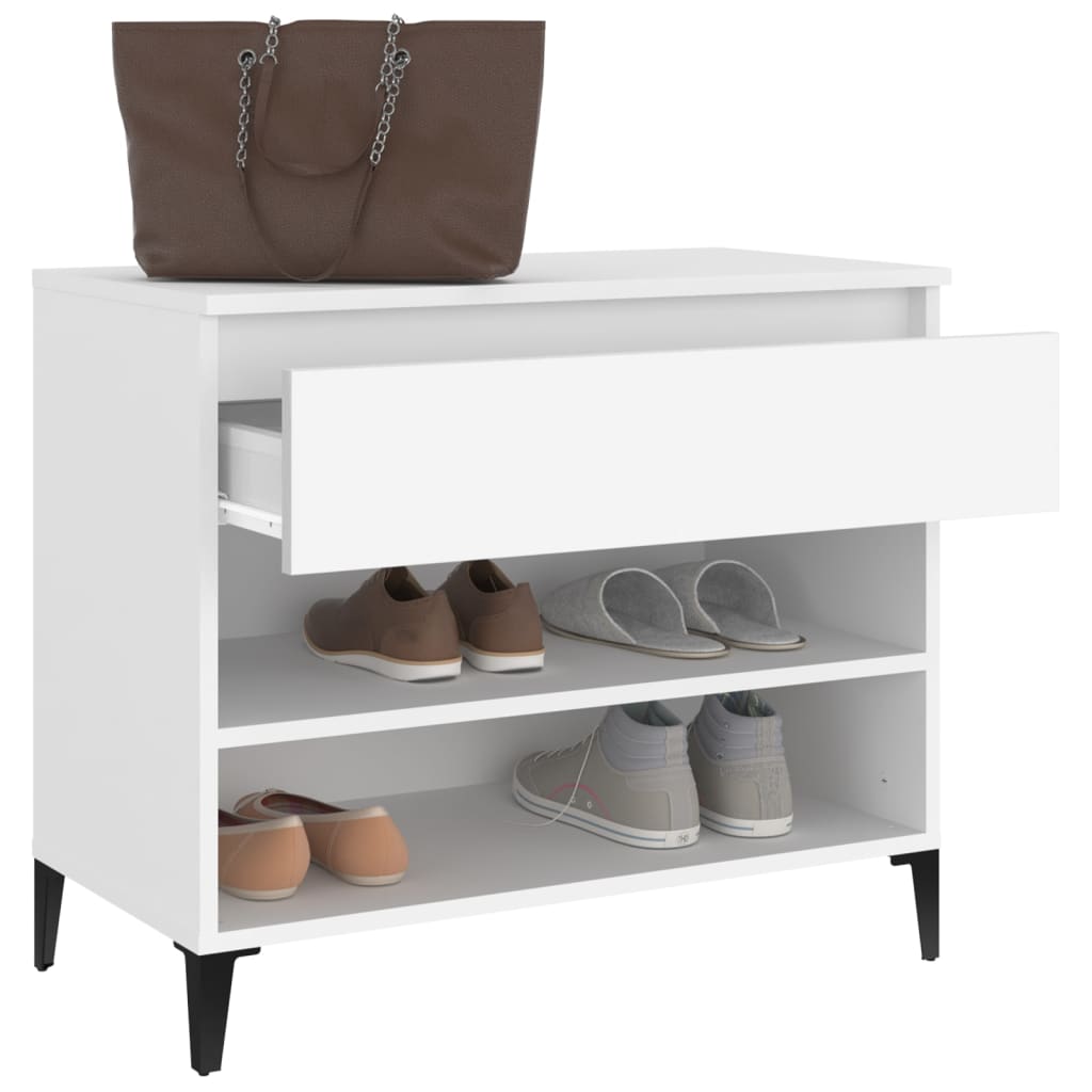 Étagère à chaussures blanc 70x36x60 cm en bois