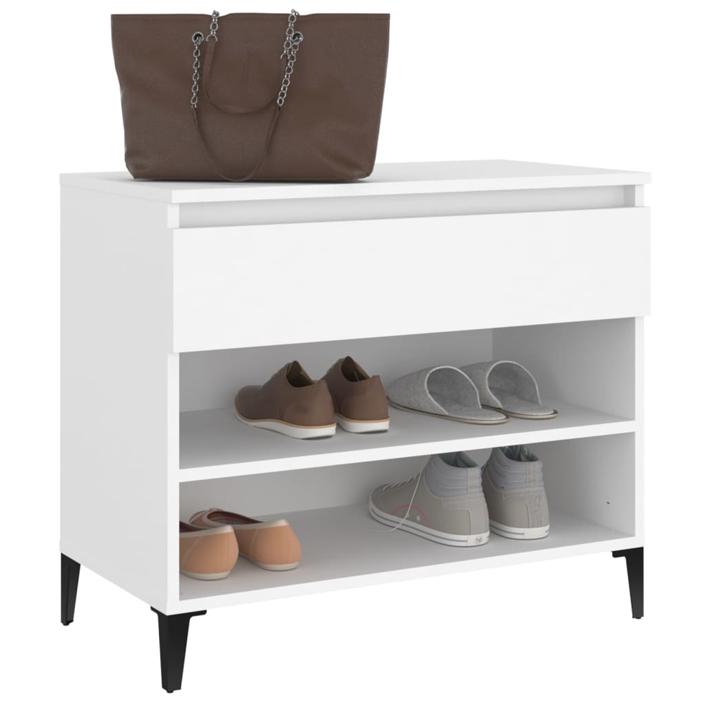 Étagère à chaussures blanc 70x36x60 cm en bois