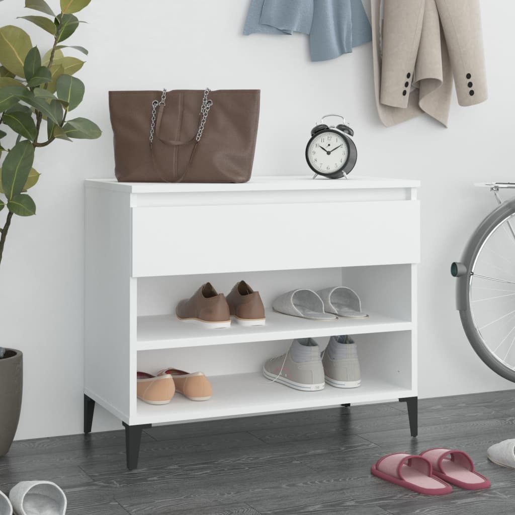 Étagère à chaussures blanc 70x36x60 cm en bois