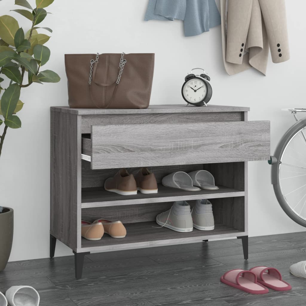 Shoe Rack Gray Sonoma 70x36x60 cm Wood Material
