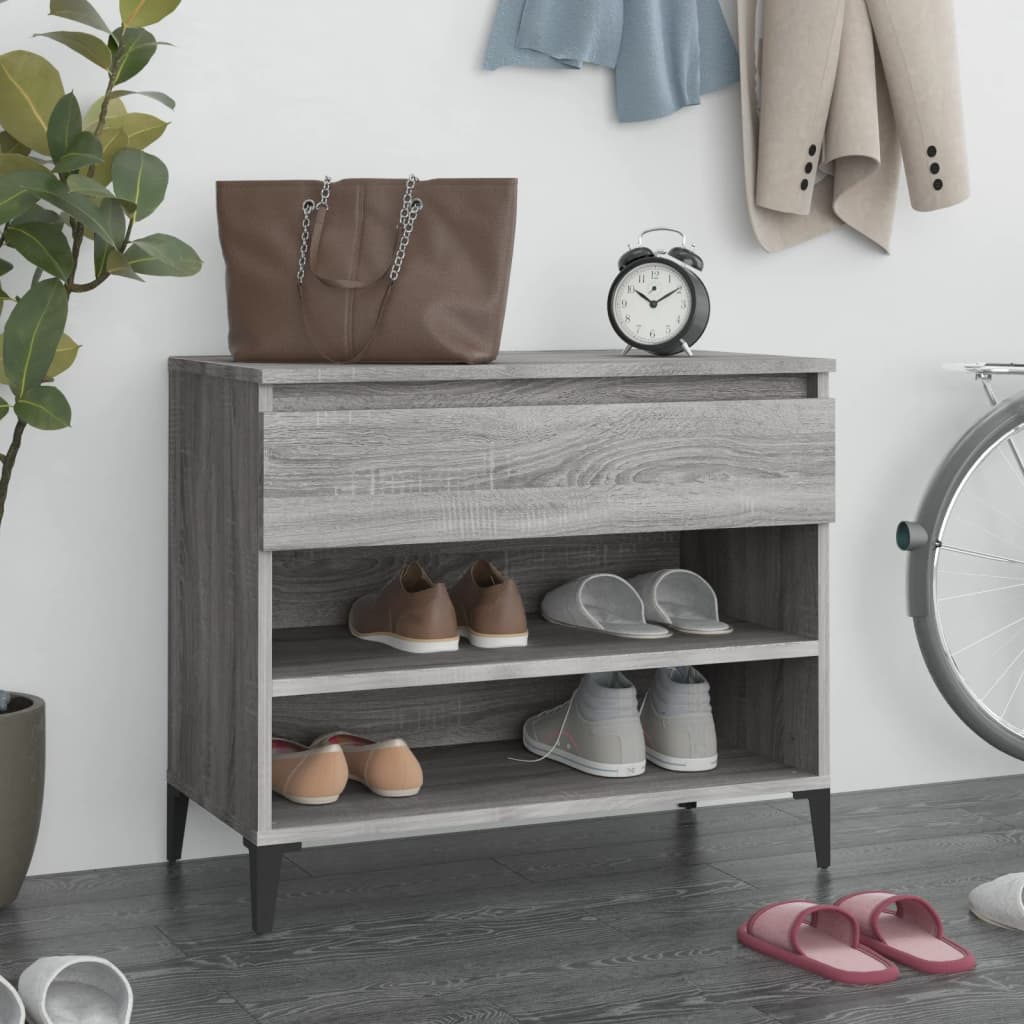 Shoe Rack Gray Sonoma 70x36x60 cm Wood Material