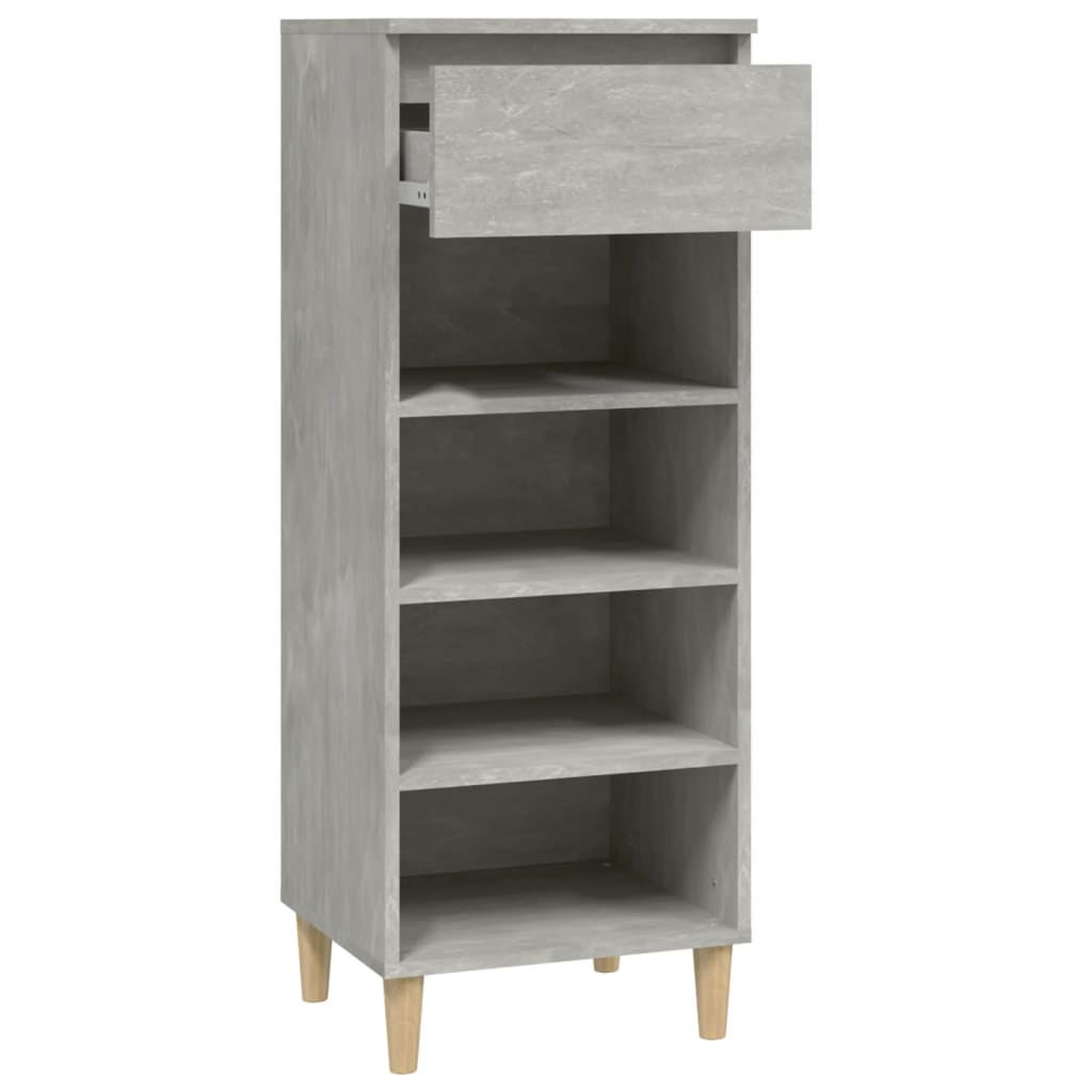 Shoe Cabinet Concrete Grey 40x36x105 cm Wood Material