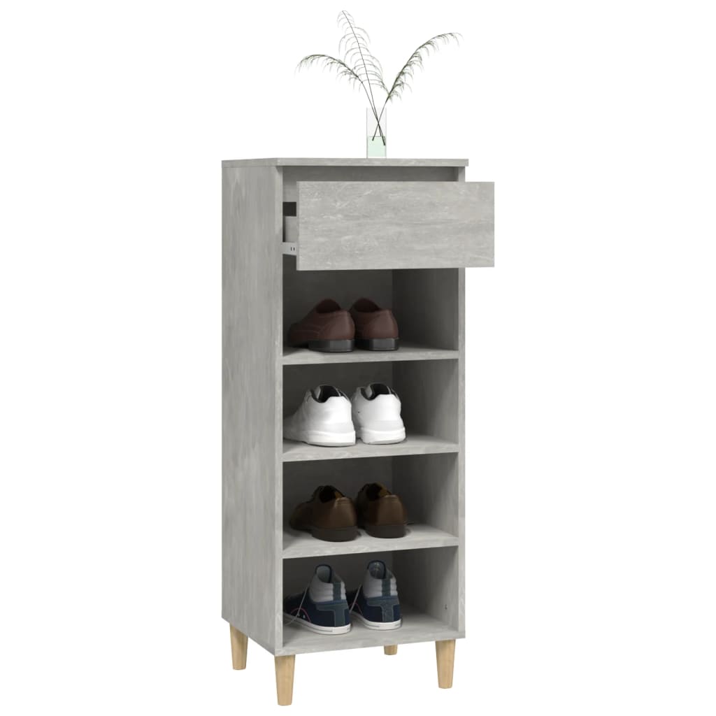 Shoe Cabinet Concrete Grey 40x36x105 cm Wood Material