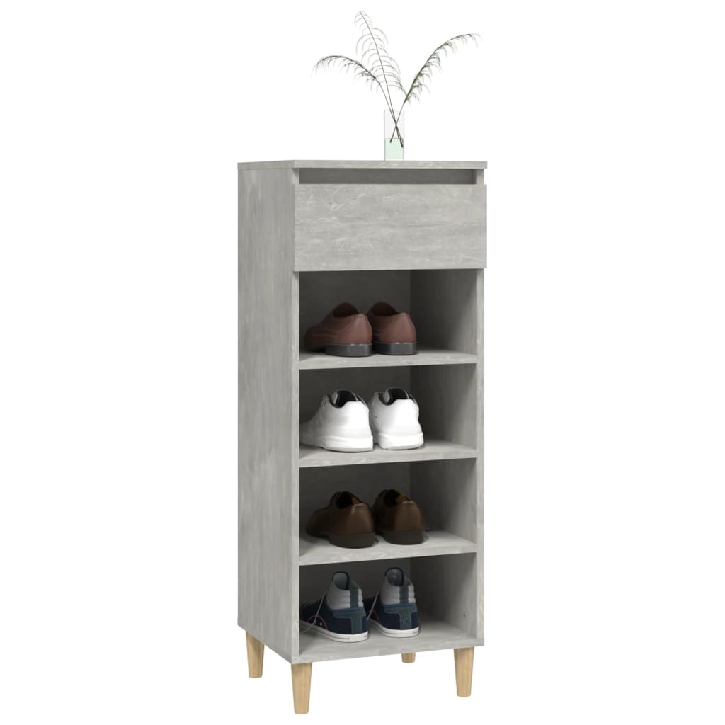 Shoe Cabinet Concrete Grey 40x36x105 cm Wood Material