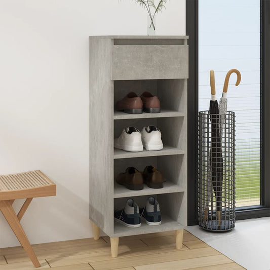 Shoe Cabinet Concrete Grey 40x36x105 cm Wood Material
