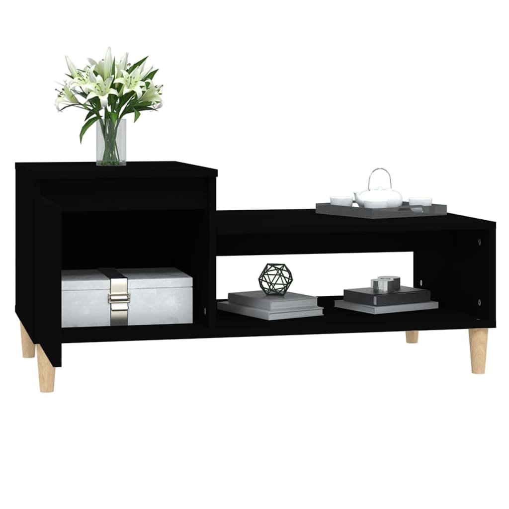 Coffee Table Black 100x50x45 cm Wood Material