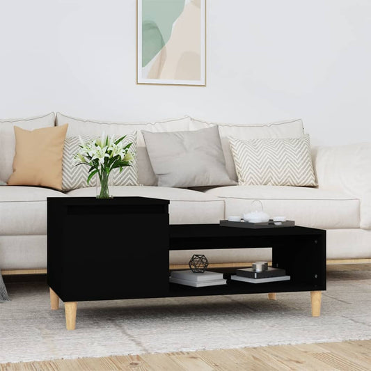 Coffee Table Black 100x50x45 cm Wood Material