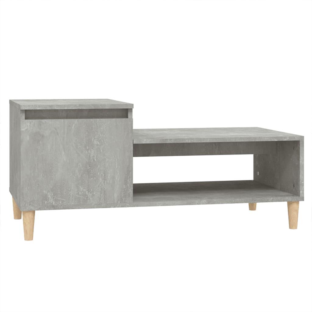 Table basse gris béton 100x50x45 cm en bois