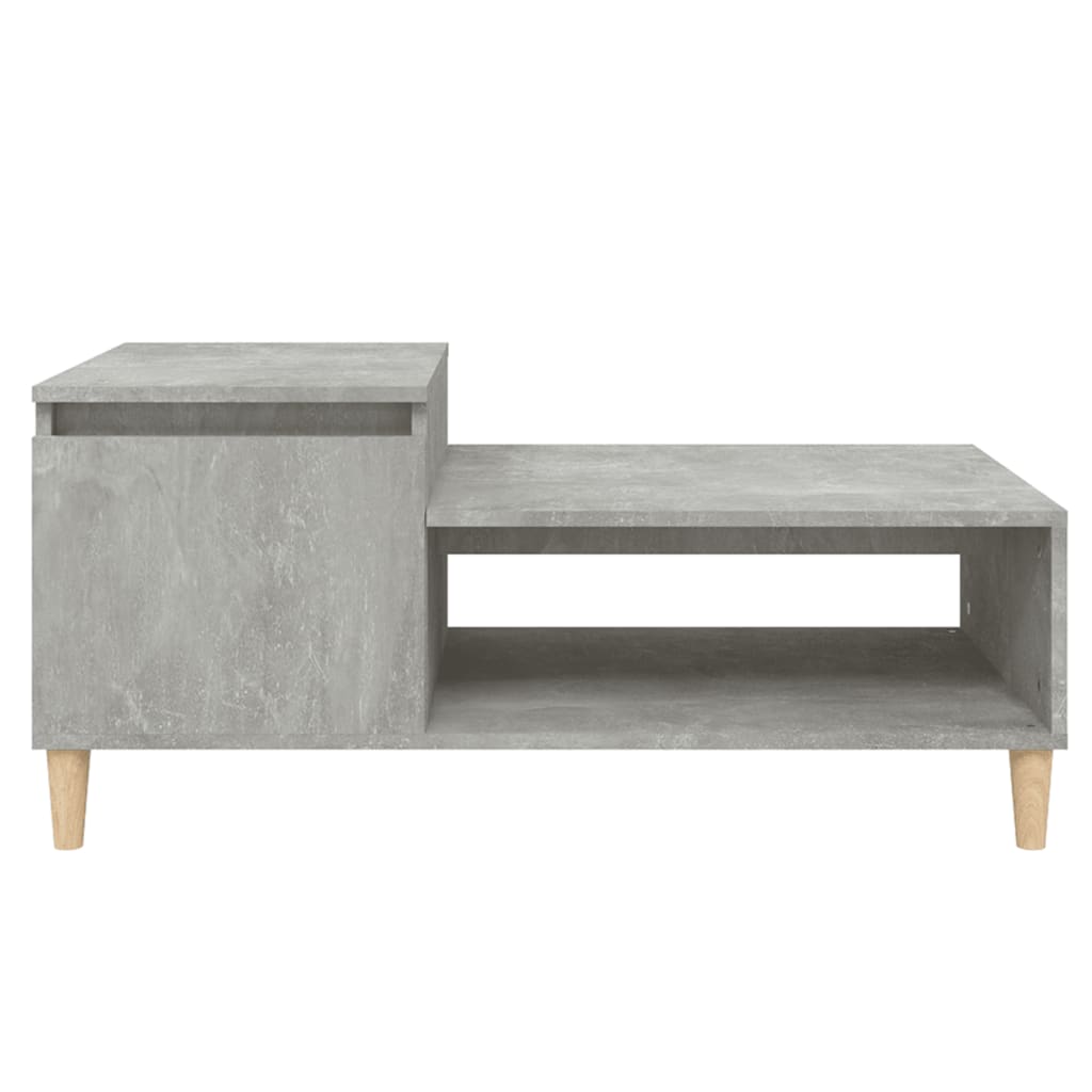 Table basse gris béton 100x50x45 cm en bois