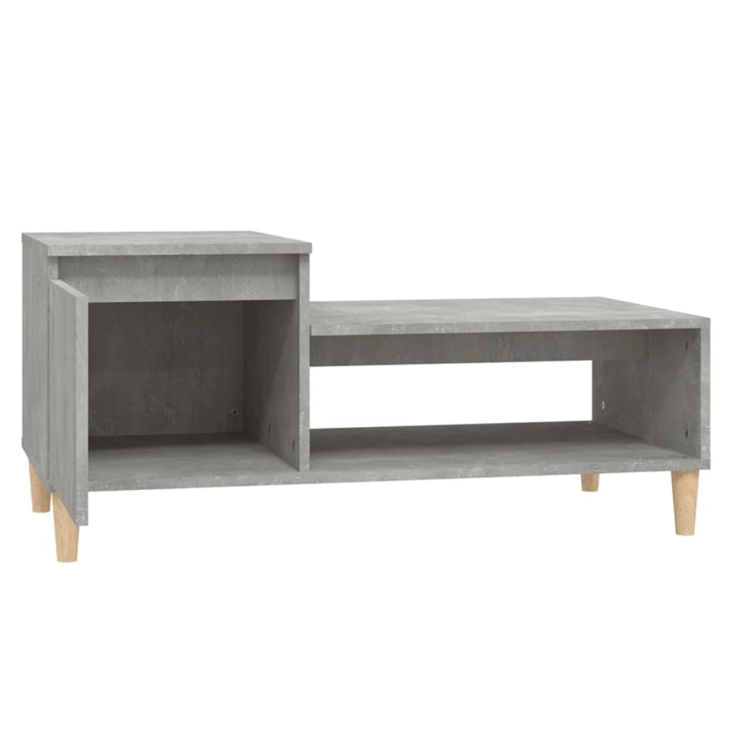 Table basse gris béton 100x50x45 cm en bois