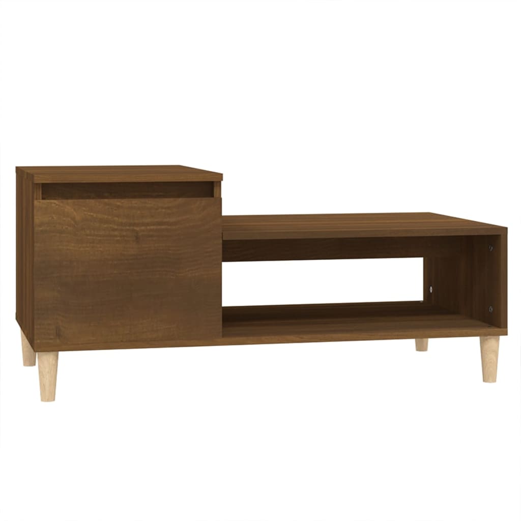 Coffee Table Brown Oak Look 100x50x45 cm Wood Material