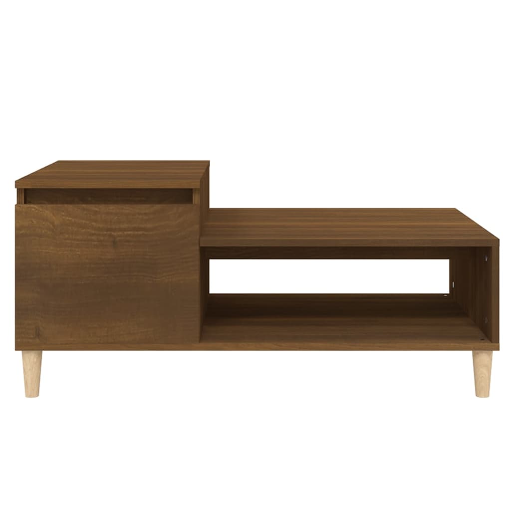 Coffee Table Brown Oak Look 100x50x45 cm Wood Material