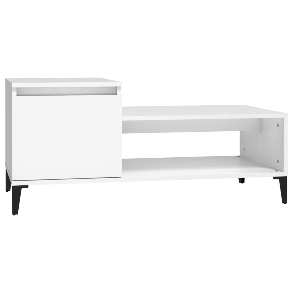 Coffee Table White 100x50x45 cm Wood Material