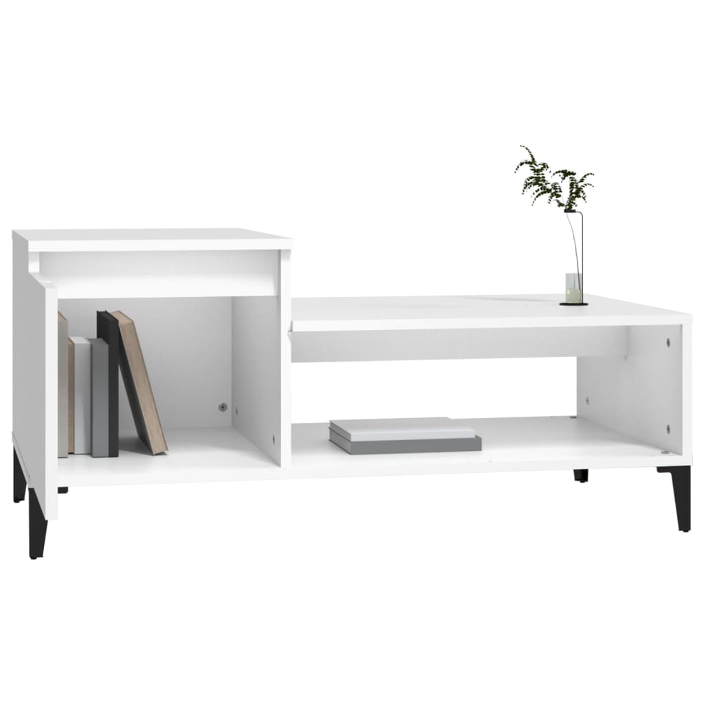 Coffee Table White 100x50x45 cm Wood Material