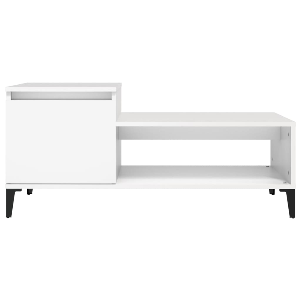 Coffee Table White 100x50x45 cm Wood Material