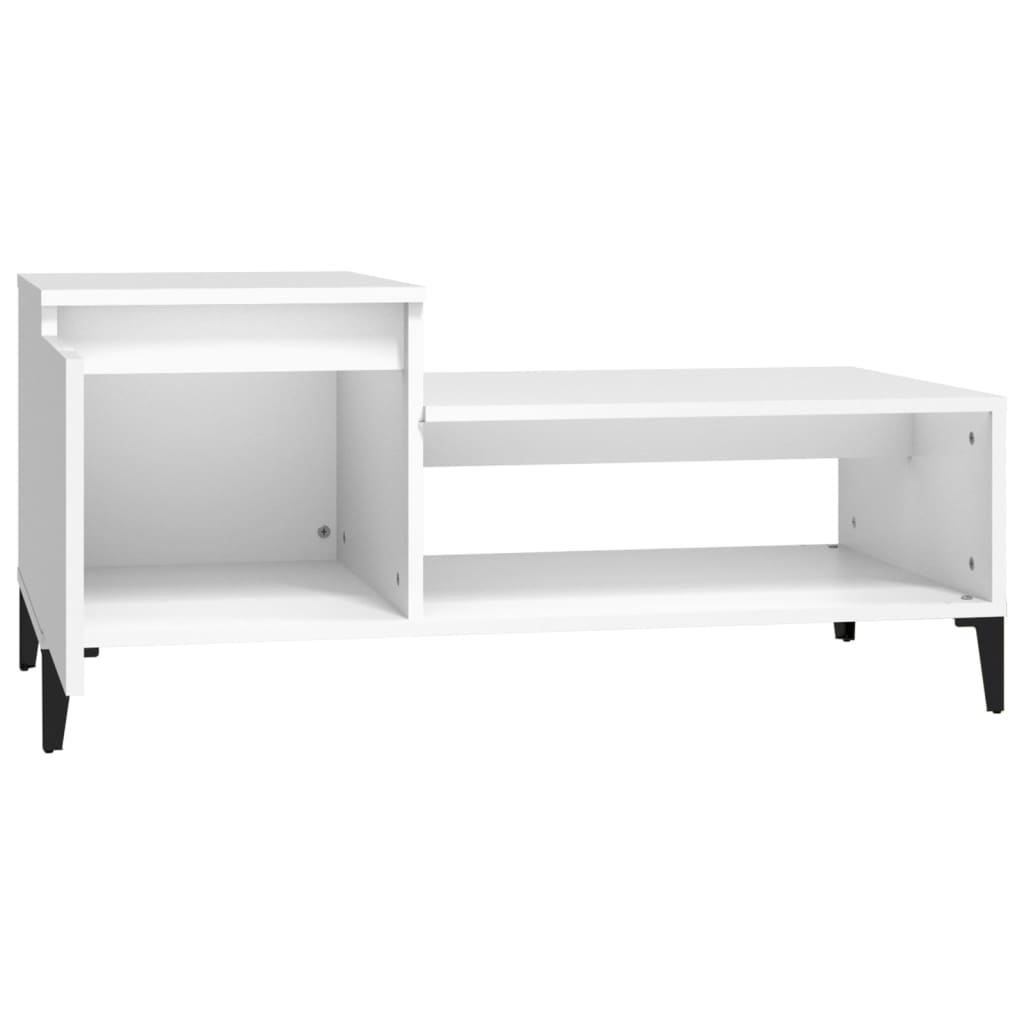 Coffee Table White 100x50x45 cm Wood Material