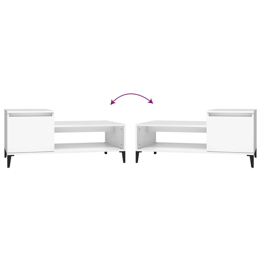 Coffee Table White 100x50x45 cm Wood Material