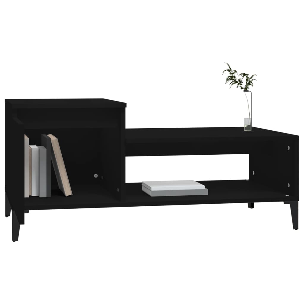 Coffee Table Black 100x50x45 cm Wood Material