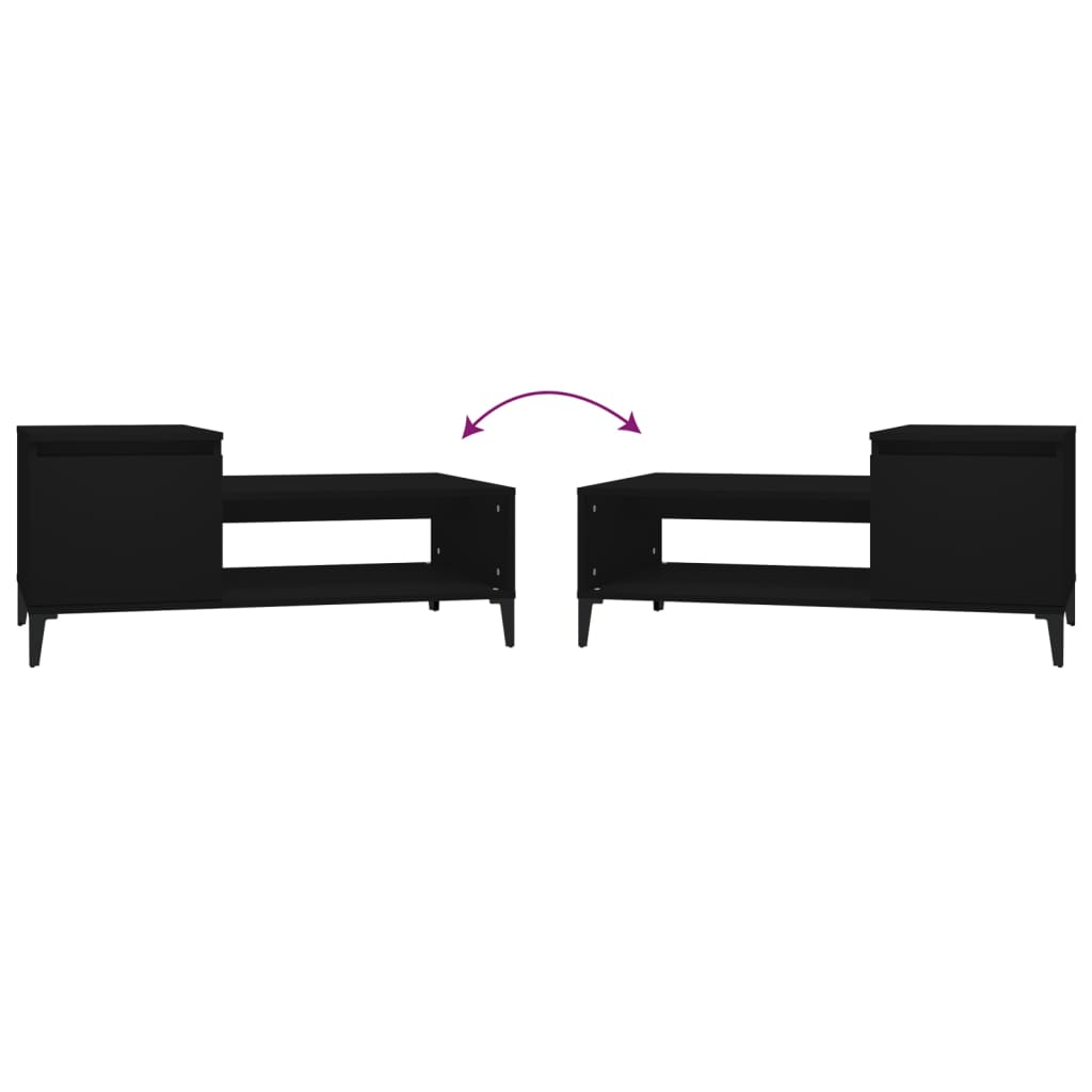 Coffee Table Black 100x50x45 cm Wood Material