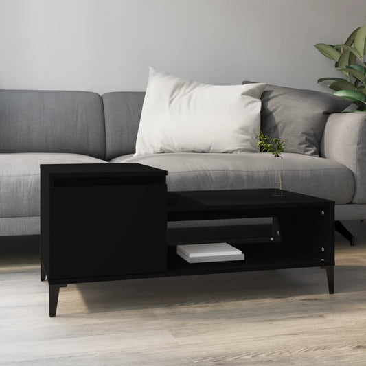 Coffee Table Black 100x50x45 cm Wood Material