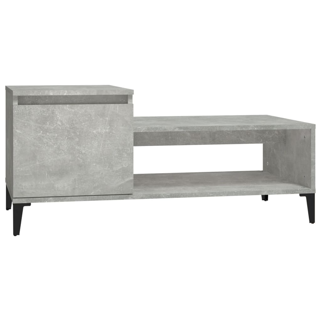 Table basse gris béton 100x50x45 cm en bois