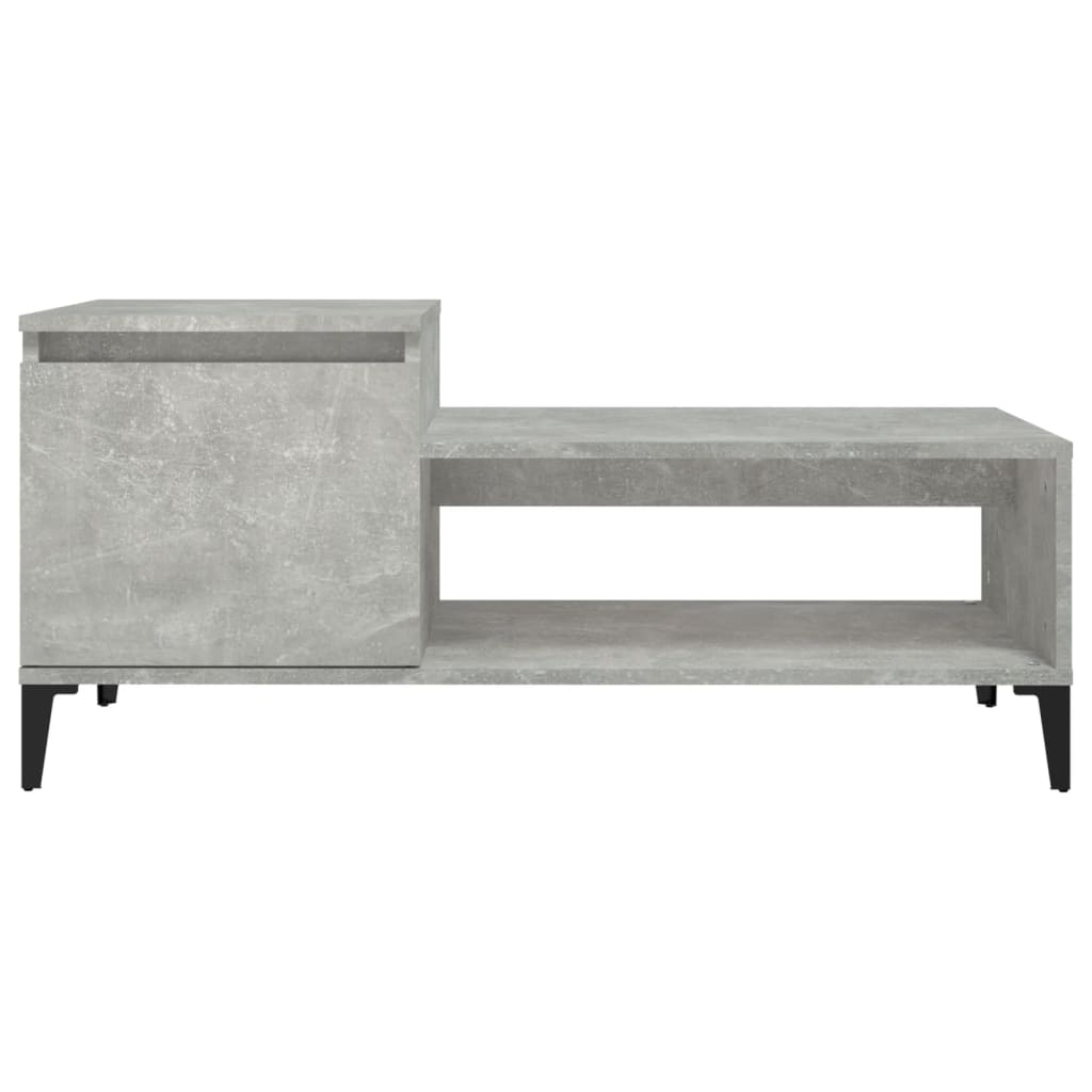 Table basse gris béton 100x50x45 cm en bois